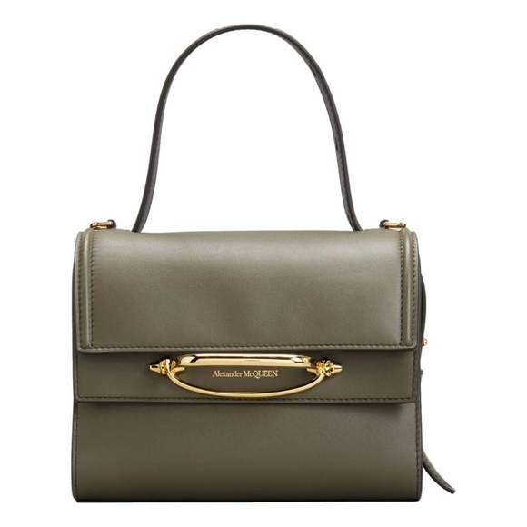 Alexander McQueen Handbags - Alexander McQueen The Story Bag Khaki Leather Small Satchel